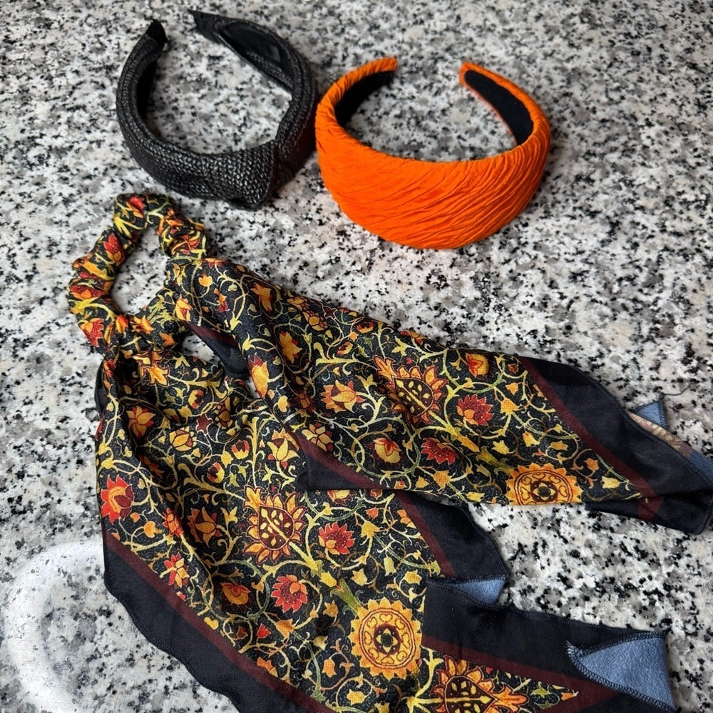 Orange and Black Headband Set Bundle of 3
